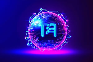 (((TA TEXT))), ((TA Artificial intelligence)), Neon technology background, chip, neon technology sphere, technology concepts, intelligence concepts HD wallpaper,DonMCyb3rSp4c3XL,logo