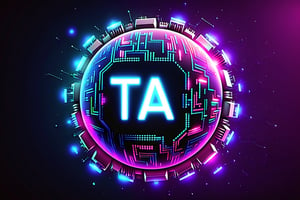 (((TA TEXT))), ((TA Artificial intelligence)), Neon technology background, chip, neon technology sphere, technology concepts, intelligence concepts HD wallpaper,DonMCyb3rSp4c3XL