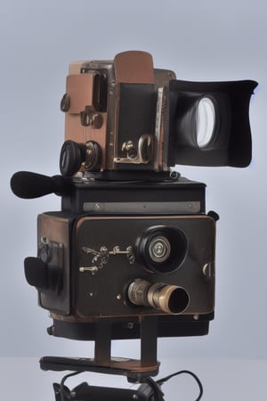 vintage cinema camera with microphone