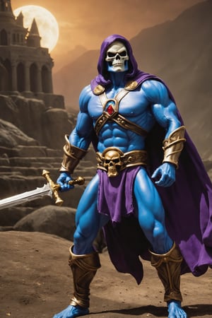 Skeletor, draped in dark necromantic attire, commands the powers of the afterlife. His muscular form is adorned with skeletal motifs, and his gauntleted hands wield a Havoc Staff imbued with dark energy. Skeletor's relentless pursuit of Castle Grayskull is driven by an undying thirst for power and domination.