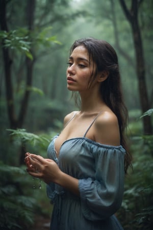 a sexy girl on forest
Raining ,magical forest,Glowasian