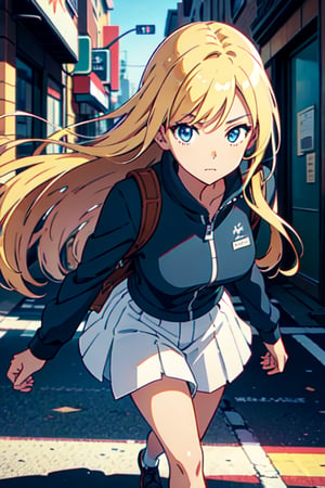 (best-quality:0.8), (best-quality:0.8), perfect anime illustration, extreme closeup portrait of a pretty woman walking through the city