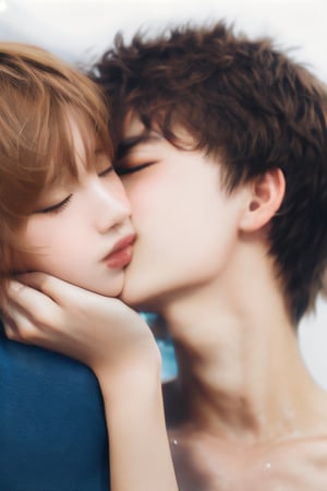 Boy and girl kissing each other, sfw_nudity