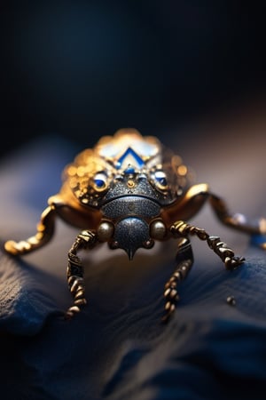 mechanical bug, silver screw heads, camera eyes, delicate wings, metal proboscis, gold specs, driftwood, plain desert, shot from above, single dew drops, dark blue night sky, (masterpiece, best quality:1.4), (extremely detailed, 8k, uhd), cinematic shot, natural lighting, ultra highres, vibrant rich colors, (beautiful, aesthetic, perfect, delicate, complex:1.2), (sharp focus:1.3), flowing petals, intricate details, (depth of field, bokeh), award winning photography, detailed background, volumetric fx, photorealism, hyper-detailed