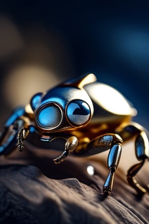 mechanic metal bug, silver screw heads, camera eye, delicate wings, metal proboscis, gold specs, driftwood, plain desert, shot from above, single dew drops, dark blue night sky, (masterpiece, best quality:1.4), (extremely detailed, 8k, uhd), cinematic shot, natural lighting, ultra highres, vibrant rich colors, (beautiful, aesthetic, perfect, delicate, complex:1.2), (sharp focus:1.3), flowing petals, intricate details, (depth of field, bokeh), award winning photography, detailed background, volumetric fx, photorealism, hyper-detailed