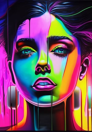 Time lapse oil painting super large || vivid colors " neon dreams"