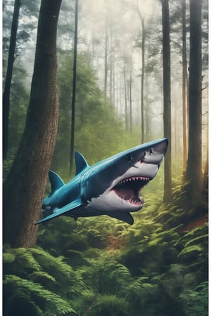 shark on the forest
