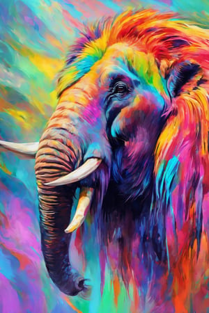 mamut wit a rembow colorfull mane,art by sargent, thick line, careless line, long line, impressionist current, bright colors, semi abstract, inspired by envangog, geometric art
,ColorART