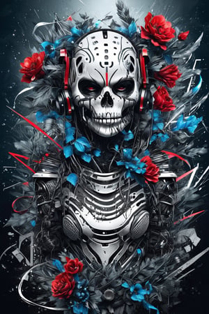 Ultra wide photorealistic futuristic image of the inscription "SKENETRA", graffiti. Modern music. Monster. Speakers. singing robot. Monster. Abstract, black and red gray, black background, massive thorny branches with flowers, screaming woman, spears with ribbons, cyber face of a beautiful cyberpunk girl, tatto, wiking woman, graffiti square black futuristic skull small heavy mask, tiny skulls, dark sun, ink flow - 8k photorealistic masterpiece. [TensorArt-chan:0.00]//quality, (masterpiece:1.331), (detailed), ((,best quality,)),//,music speaker,,//,1girl,solo,loli,// , (short twintails:1.331),(white text:1.3),(blue title:1.2),(color inner label:1.4),ahoge,glowing_words,(glowing demon horn:1.331),font_accessories,(uppercase_letters:1.331), beautiful detailed font,//,fashion,C,devil_tail,//,scream,face the viewer ,//,(hands_up:1.331),(,hands_on_face: 1.331),//,dark: 1.331,straight,//,dark anime,DARK FANTASY,dark tone,dark fantasy,text as "",monochrome,greyscale