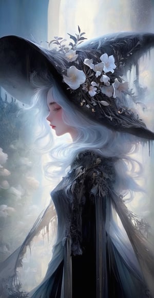 super fine illustration,masterpiece, best quality,{beautiful detailed eyes},1girl,finely detail,Depth of field, 4k wallpaper,bluesky,cumulus,wind,insanely detailed frills,extremely detailed lace,BLUE SKY,very long hair,Slightly open mouth,high ponytail,silver hair,small Breasts,cumulonimbus capillatus,slender waist,There are many scattered luminous petals,Hidden in the light yellow flowers,Depth of field,She bowed her head in frustration,Many flying drops of water,Upper body exposed,Many scattered leaves,branch ,angle ,contour deepening,cinematic angle ,{{{Classic decorative border}}}