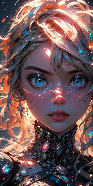 (1 girl, beautiful detailed eyes, beautiful detailed lips, extremely detailed eyes and face, long eyelashes, intricate fractal patterns, masterpiece, best quality, 8k, hyperrealistic, photorealistic, vibrant colors, dramatic lighting, cinematic composition, ethereal, otherworldly)