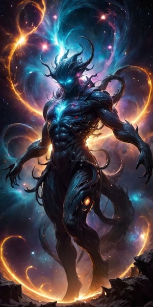 The Celestial Abomination Born from the remnants of a dying star, this cosmic horror defies comprehension. Its body is a swirling mass of stellar matter, constantly shifting and morphing. It radiates intense heat and radiation, incinerating anything that dares to come too close.
