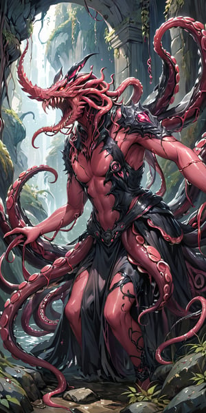 A creature that appears to be a mass of writhing tentacles, each one ending in a sharp, barbed tip. It can extend its tentacles to great lengths, ensnaring and constricting anything that comes within reach.
