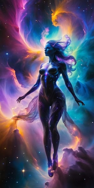 The Nebula Specter Drifting through a vibrant nebula, a spectral entity materializes. It appears as a wispy, ethereal form, its outline shimmering with iridescent hues. Despite its ghostly appearance, its presence exudes a palpable sense of dread, as if it is a harbinger of cosmic calamity.
