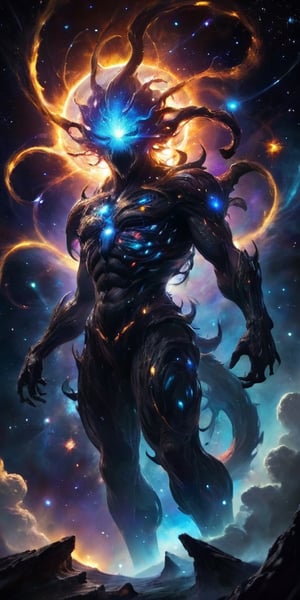 The Celestial Abomination Born from the remnants of a dying star, this cosmic horror defies comprehension. Its body is a swirling mass of stellar matter, constantly shifting and morphing. It radiates intense heat and radiation, incinerating anything that dares to come too close.
