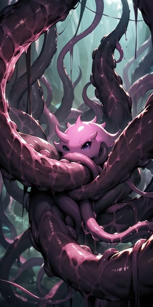 A creature that appears to be a mass of writhing tentacles, each one ending in a sharp, barbed tip. It can extend its tentacles to great lengths, ensnaring and constricting anything that comes within reach.
