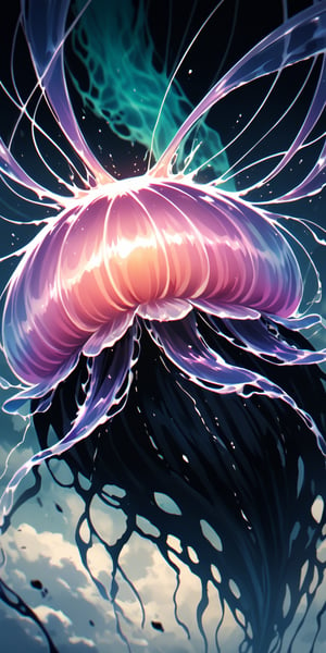 A creature that resembles a gigantic, translucent jellyfish floating through the air. It has tendrils that trail behind it, each one ending in a stinger filled with a paralyzing venom.
