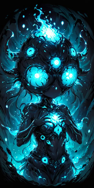 A creature with a body covered in bioluminescent markings that glow in the dark. It has a large, bulbous head with multiple eyes that can see in all directions, and it communicates with a series of clicks and whistles.
