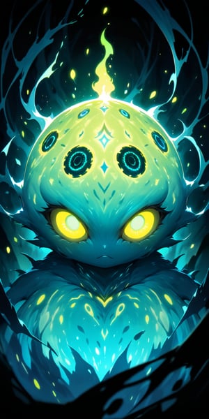 A creature with a body covered in bioluminescent markings that glow in the dark. It has a large, bulbous head with multiple eyes that can see in all directions, and it communicates with a series of clicks and whistles.
