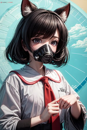 3d graphic design gas masks, in the style of charming anime characters, he jiaying, uhd image, temmie chang, high detailed, suburban ennui capturer, jeff soto