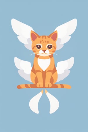  A simple plain vector Illustrator  symetrical angel cat