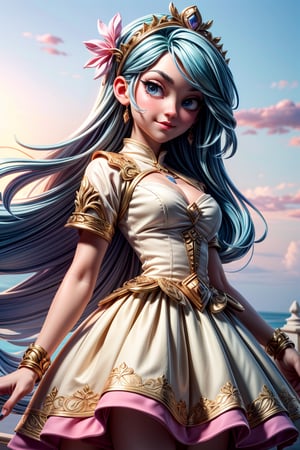 (masterpiece:1.4, best quality), (intricate details), unity 8k wallpaper, ultra detailed, (pastel colors:1.3), beautiful and aesthetic, 1girl, dress, ink, detailed, solo