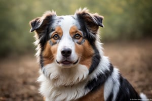 Australian shepherd, realistic photo, sweet atmosphere, all very detailed, masterpiece