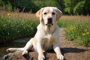 labrador retriever on a beautiful summer day