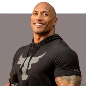 A photo of emb-babs, Dwayne Douglas Johnson,  (looking at the camera), photoshoot style, seductive expression, 8k HD, RAW, dslr, perfect features, flawless skin, skin pores, professional, masterpiece, (photorealistic:1.4), detailed, intricate, high resolution, detailed background, fcDetailPortrait,  epiCRealism, OverallDetail, upturned eyes