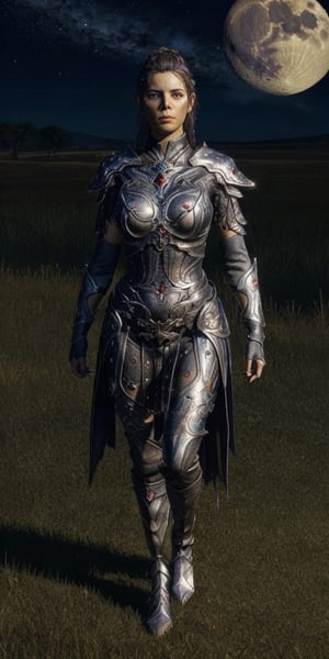 best quality,masterpiece,detailed,16k,beautiful detailed face,beautiful detailed eyes,8k,sole_female, (fullbody shot),

medieval style warrior woman in the night open plains, high-detailed, torn armor, medieval style, stars and moon in background, fireflys, floating leeves, medieval style

((hugebreasts)), (perfect large breasts:1),githyanki