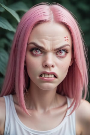 score_9,score_8_up,score_7_up, (monster girl), pink_hair, angry_face,