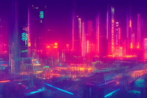 neon city, cyberpunk landscape