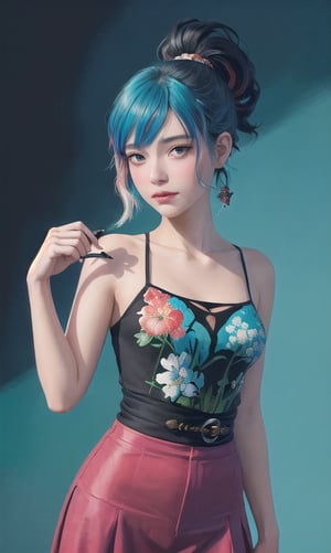 2D, CG illustration, Girlish Painting:1.4, Hyper-detailed:1.2, Cozy:1.3, (best quality,masterpiece,highly detailed), 1girl, stylish idol, unreal engin 5, octane render, 2D:1.25, limited palette flat color, digital painting, artstation, concept art, smooth, sharp focus, art by Bak Karol, oil painting, acrylic paint:1.2, (colorful:1.5), watercolor:1.1, ( by: nvinkpunk, kuvshinov:1.0), dream-like, samdoesart, (modelshoot style, by Koho Shoda, Mike Mignola, Joop Polder), Classicism Art