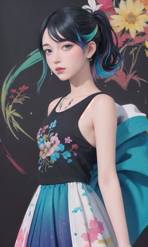 2D, CG illustration, Girlish Painting:1.4, Hyper-detailed:1.2, Cozy:1.3, (best quality,masterpiece,highly detailed), 1girl, stylish idol, unreal engin 5, octane render, 2D:1.25, limited palette flat color, digital painting, artstation, concept art, smooth, sharp focus, art by Bak Karol, oil painting, acrylic paint:1.2, (colorful:1.5), watercolor:1.1, ( by: nvinkpunk, kuvshinov:1.0), dream-like, samdoesart, (modelshoot style, by Koho Shoda, Mike Mignola, Joop Polder), Classicism Art