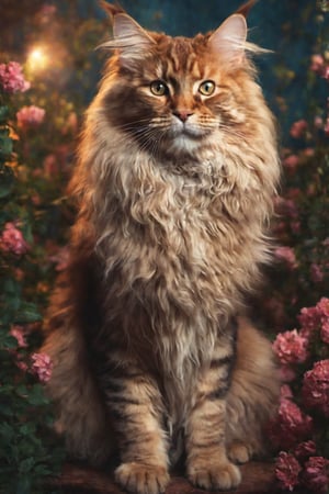 Maine coon cat ,  realistic ,((photo in the style of dreamypetra:1.2)) 