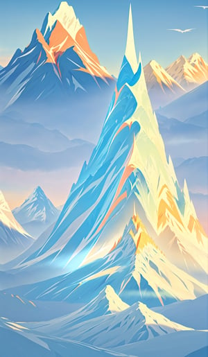 Create an imaginative and awe-inspiring artwork showcasing a futuristic mountain. The mountain should be highly detailed, with sleek and powerful design elements. The scene should be set in a realistic environment, such as a view landscape. Let your creativity run wild as you depict.