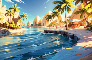 Welcome to a virtual journey to a serene tropical paradise, where you'll experience the beauty of a golden beach, the tranquility of calm blue waves, and the majesty of swaying palm trees. Close your eyes and immerse yourself in the soothing sounds of the ocean, the gentle rustling of palm leaves, and the warm golden hues of the sandy shoreline.

As you step onto the beach, the soft grains of sand caress your feet, and you can feel the warmth of the sun on your skin. The beach stretches far and wide, inviting you to explore its secrets. Take a moment to admire the pristine golden shoreline that sparkles under the sunlight.

Looking out towards the horizon, you'll be captivated by the sight of the vast ocean stretching endlessly before you. The waves roll in gently, creating a rhythmic symphony that lulls your senses into a state of pure relaxation. The calm blue waters invite you to take a dip, soothing your soul with every gentle ripple.

Turn your attention to the magnificent palm trees that stand tall along the beach, casting their swaying shadows on the sand. Their lush green fronds dance gracefully in the breeze, providing a perfect spot for you to find shade and take a moment to unwind.

As you explore this tranquil paradise, you may encounter various marine life, seashells, and other coastal wonders. Take your time to embrace the essence of this idyllic setting, letting the worries of the world melt away.

Whether you want to bask in the sun, stroll along the shoreline, or simply sit under the shade of a palm tree and watch the waves, this tropical paradise has everything you need to find peace and tranquility.

Let your imagination run wild as you dive into this beautiful world of golden beaches, calm blue waves, and majestic palm trees. Bring your own story to life amidst the beauty of this serene landscape, and let the Tensor.art platform be your canvas to create the most vivid and picturesque scenes inspired by this tropical paradise
