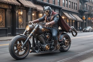 (((headless horseman))) riding a steampunk vehicle on the streets of NYC ((at night)), motorcycle, best quality, highres, ultra high resolution, masterpiece, realistic, lifestyle photography, detailed photo, 8K wallpaper, intricate details, film grain, soft shadows, natural lighting, detailed background, steampunk style,Walz