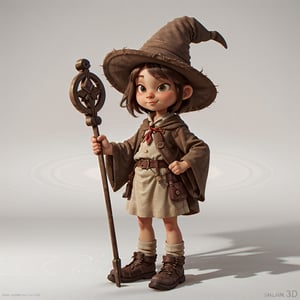 full body, cute wizard, 3d, realistic, vray, xgen, closeup, centered, sub surface scattering