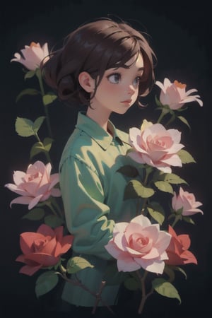 Wisps of Roses, digital painting, by Bella