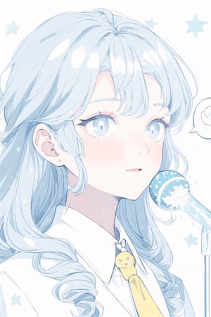 (cute illustration:1.4),(fuwafuwa illustration:1.3),masterpiece,a cute girl,Pale blue and white_long hair,christmas,christmas hair ornament,（Holding glowing stars in both hands：1.6）,better_hands