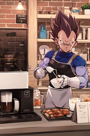 vegeta from dragon ball Z, Pour Over Coffee in coffee shop
