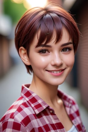  headshot, red checkered shirt, alleyway, short haircut, smile, soft colors, bokeh, masterpiece, high quality, (high detailed skin:1.1) k8nacon ,SD 1.5
,<lora:659095807385103906:1.0>