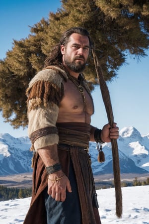 color photo of a Viking , a rugged warrior with long, flowing hair and a beard that speaks of untamed strength. Their piercing blue eyes, filled with determination, are framed by furrowed brows. The Viking stands tall, a towering figure, with broad shoulders and a muscular physique. They wear a weathered leather tunic adorned with intricate metal clasps and fur trimmings. Around their neck hangs a pendant, a symbol of their ancestry and beliefs.
The Viking stands in the heart of a vast, untamed wilderness. Towering mountains loom in the background, their peaks kissed by snow. The air is crisp and filled with the scent of pine, carrying whispers of ancient tales. The ground beneath their feet is rugged and rocky, showing the resilience of the land they call home.
The atmosphere is charged with an intense energy, a mix of anticipation and fierceness. The Viking exudes a sense of raw power, ready to face any challenge that comes their way. The scene is both awe-inspiring and intimidating, a testament to the indomitable spirit of the Viking warrior.
Captured with a vintage Nikon F3 camera, using Kodak Portra 400 film, the photo carries a timeless quality. The lens chosen is a wide-angle 24mm, capturing the vastness of the surroundings while keeping the Viking as the focal point. The photographer skillfully uses natural light to enhance the contrast and bring out the vibrant colors of the scene.
In this unique juxtaposition, the photo brings together the visionary eye of director Alejandro González Iñárritu, the masterful cinematography of Roger Deakins, the artistic flair of photographer Annie Leibovitz, and the bold fashion designs of Alexander McQueen. Each creative force adds their distinct touch, resulting in a photo that captures the essence of the Viking spirit in a striking and unforgettable manner.,SD 1.5