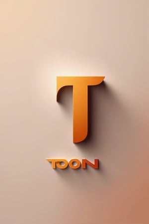 minimalistic logo of a TEXT "ToonN" and "daZZle" with blocky letter "T", emboss,elegant