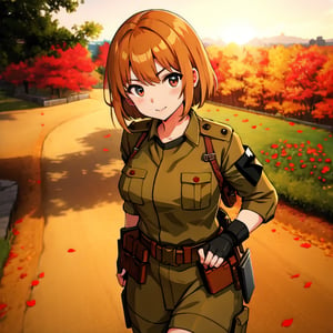 Military uniform  light brown a girl  japanese tank armored commander nazi, 
