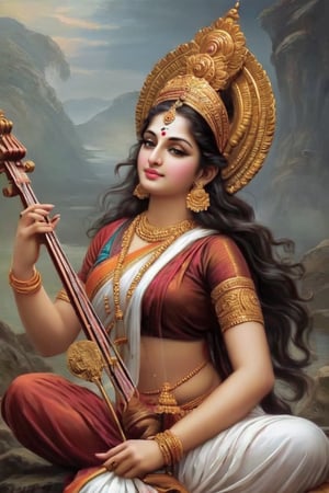 Saraswati, Hindu goddess.