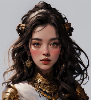 fantasy sticker, white background, character, portrait
