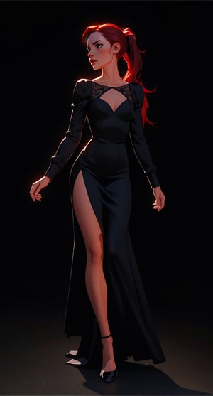 (Black background)

1woman, multiple women, black-hair, red-hair, long-hair, long-ponytail

Missord split Thigh floor length tube formal dress

Hyperealistic shadows, detailed face, full_body