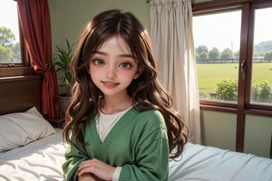 Rani, a bright-eyed 7-year-old with flowing brown hair and emerald green eyes, woke up with a wide grin on her face. Warm rays of morning sun greeted her through the gaps in her bedroom curtains. Today was a clear, beautiful day, and Rani couldn't wait to start her adventure.,Manhwa beautiful 